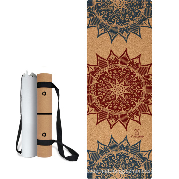 Yugland OEM Service Natural Rubber Back Eco Cork Yoga Mat For Exerciser Non-slip Yoga Mat Eco Friendly